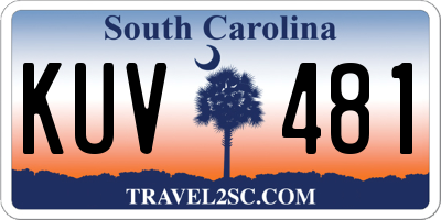 SC license plate KUV481