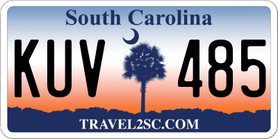 SC license plate KUV485