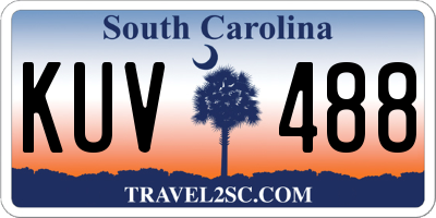 SC license plate KUV488