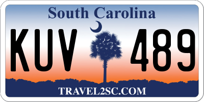 SC license plate KUV489
