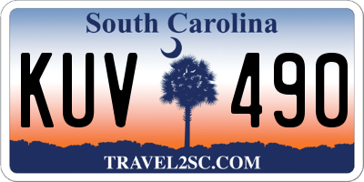 SC license plate KUV490