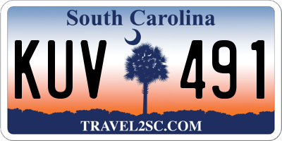 SC license plate KUV491