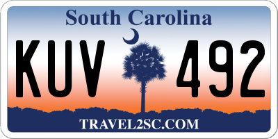 SC license plate KUV492