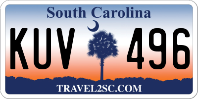 SC license plate KUV496