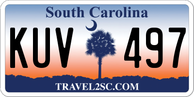SC license plate KUV497