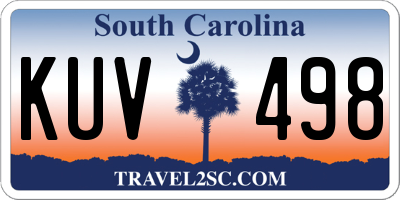 SC license plate KUV498
