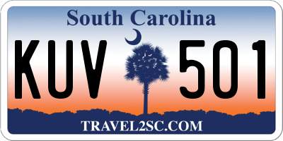 SC license plate KUV501