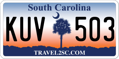 SC license plate KUV503