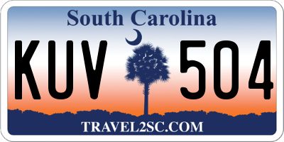 SC license plate KUV504