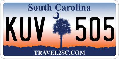 SC license plate KUV505