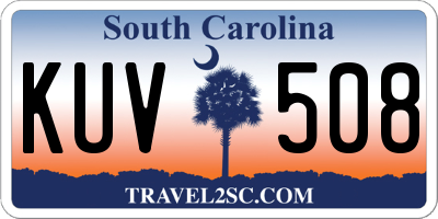SC license plate KUV508