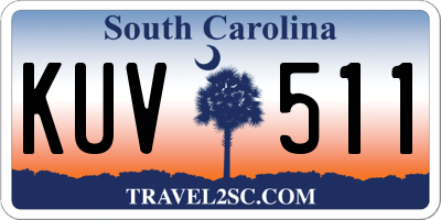 SC license plate KUV511
