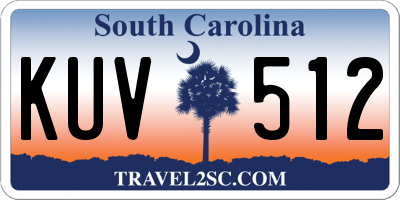 SC license plate KUV512