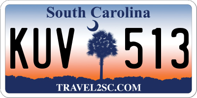 SC license plate KUV513
