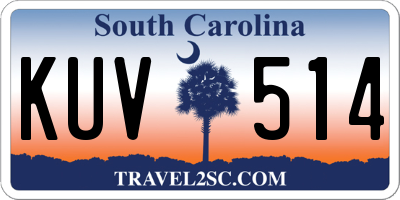 SC license plate KUV514