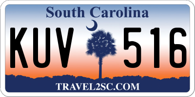 SC license plate KUV516