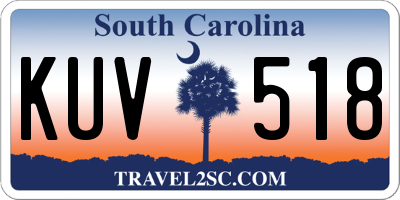 SC license plate KUV518