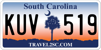 SC license plate KUV519