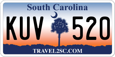 SC license plate KUV520
