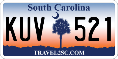 SC license plate KUV521