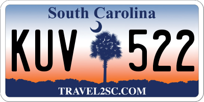 SC license plate KUV522