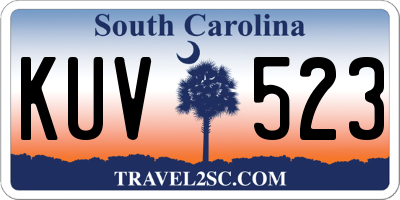 SC license plate KUV523