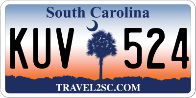 SC license plate KUV524