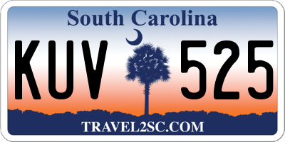 SC license plate KUV525