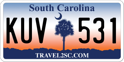 SC license plate KUV531