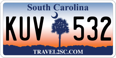 SC license plate KUV532