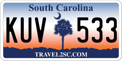 SC license plate KUV533