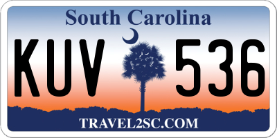 SC license plate KUV536