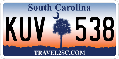 SC license plate KUV538