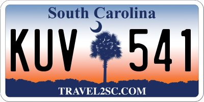 SC license plate KUV541