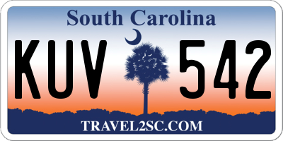 SC license plate KUV542