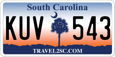 SC license plate KUV543