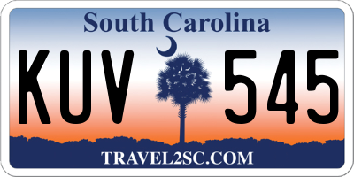 SC license plate KUV545