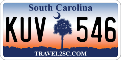 SC license plate KUV546