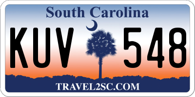 SC license plate KUV548