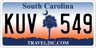 SC license plate KUV549