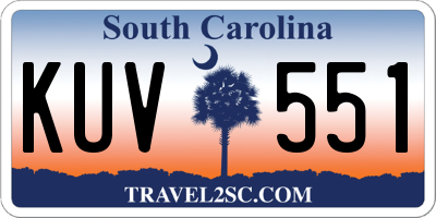 SC license plate KUV551