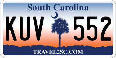 SC license plate KUV552