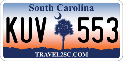 SC license plate KUV553