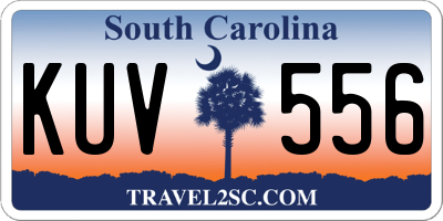 SC license plate KUV556