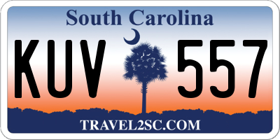 SC license plate KUV557