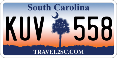 SC license plate KUV558