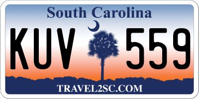 SC license plate KUV559