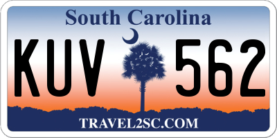 SC license plate KUV562