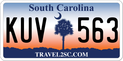 SC license plate KUV563