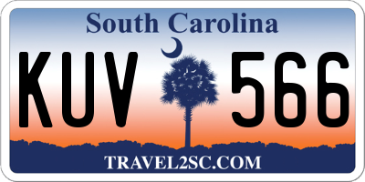 SC license plate KUV566